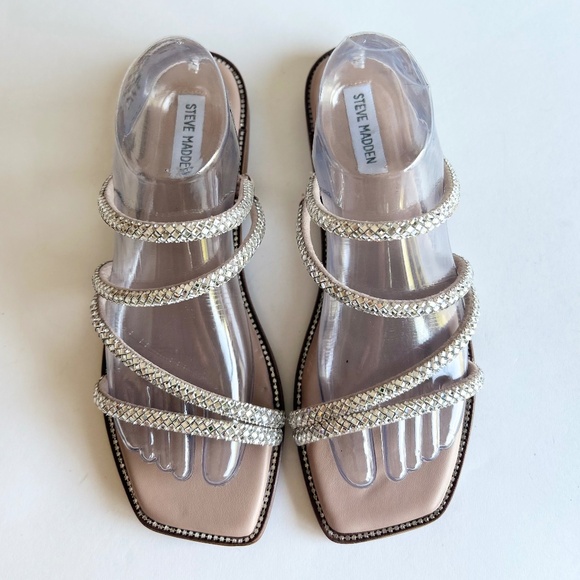 Steve Madden Textile Glass Upper  Sandals Flip Flops size 10 - Picture 6 of 15